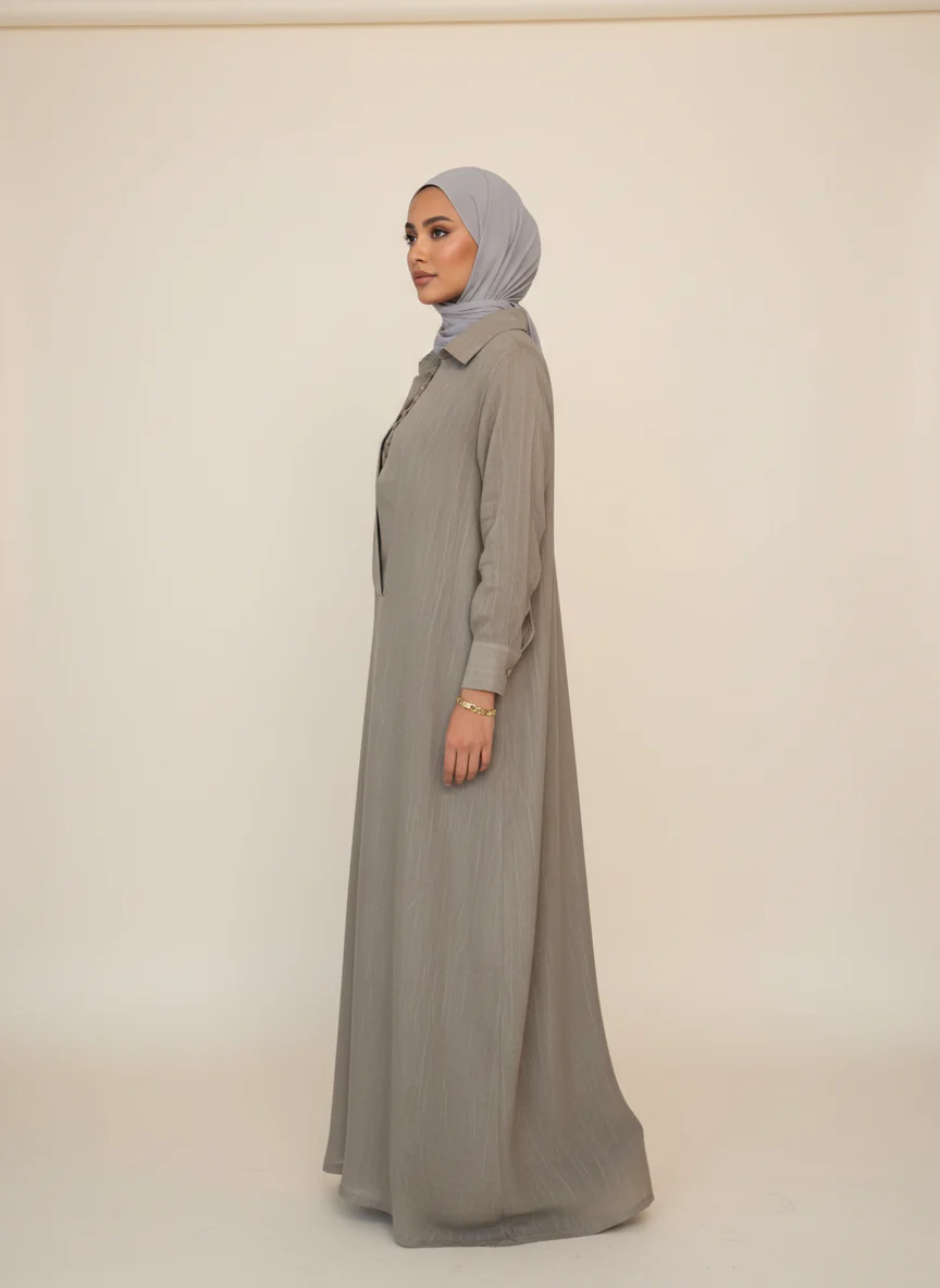 Cotton Linen Classic Abaya - Image 3