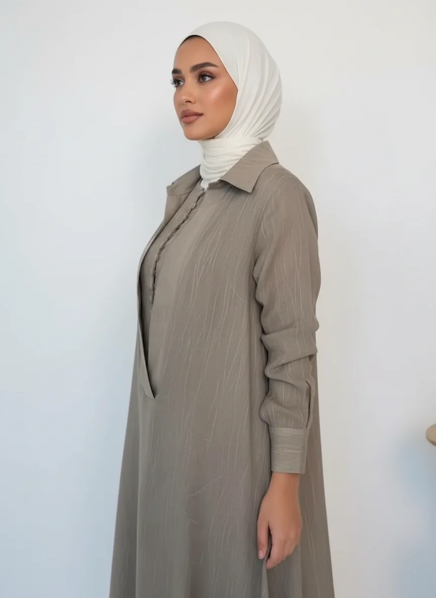 Cotton Linen Classic Abaya - Image 5
