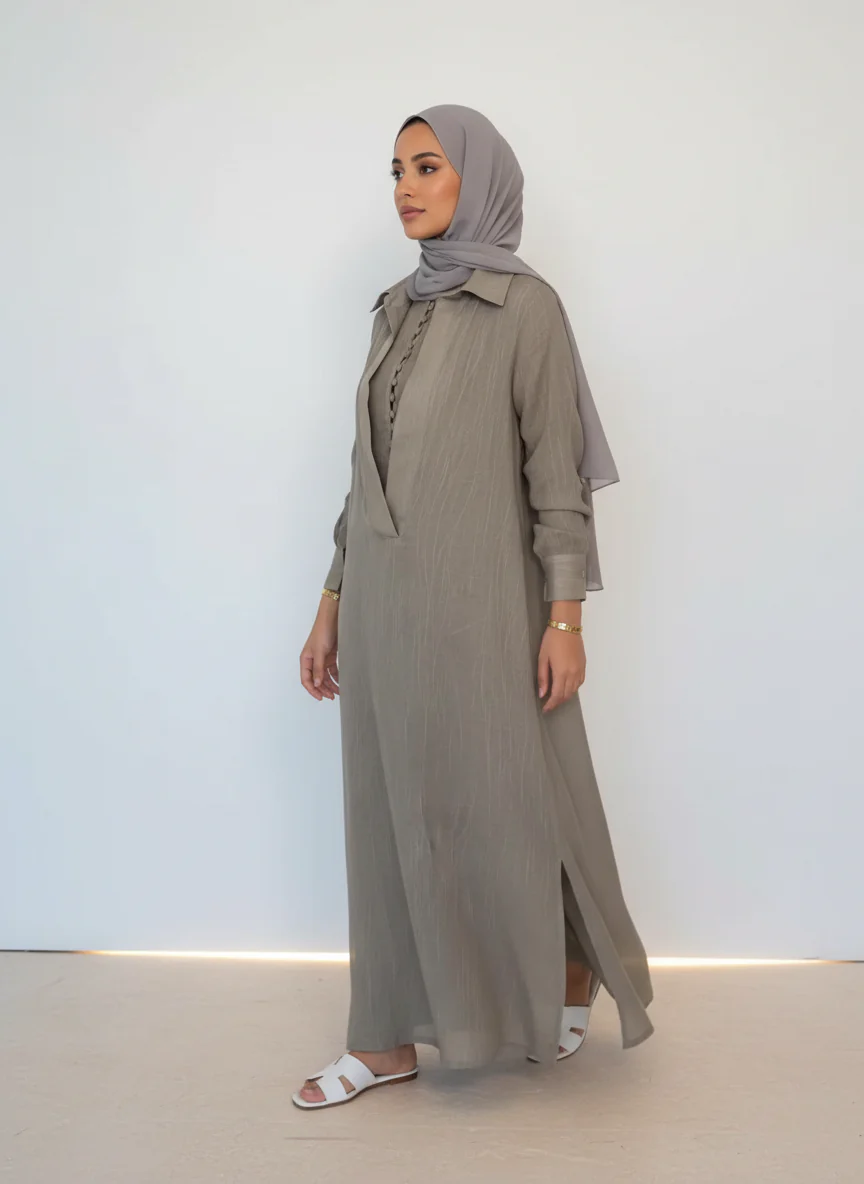 Cotton Linen Classic Abaya - Image 6