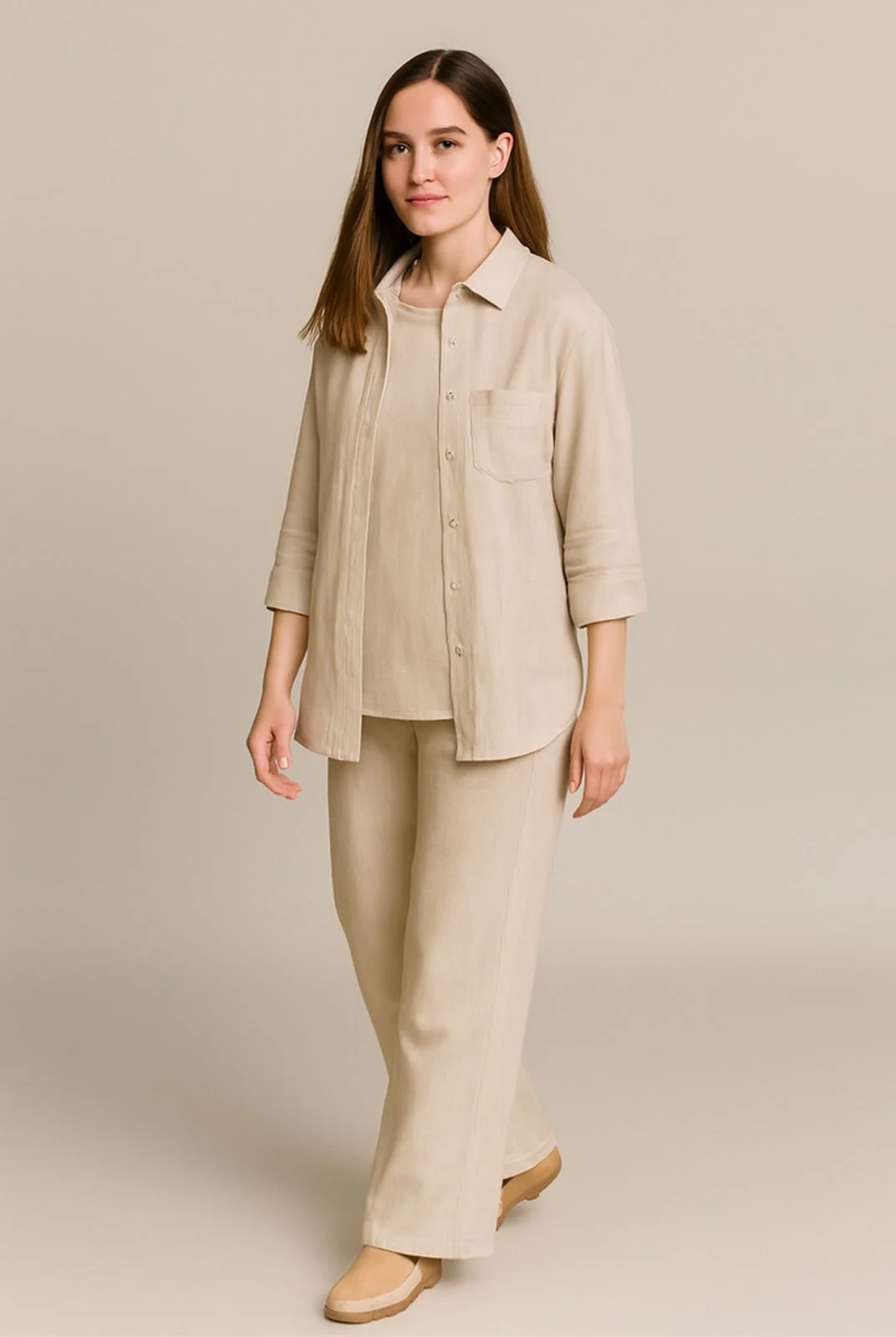 Elegant Drape Three-Piece Linen set - Image 5