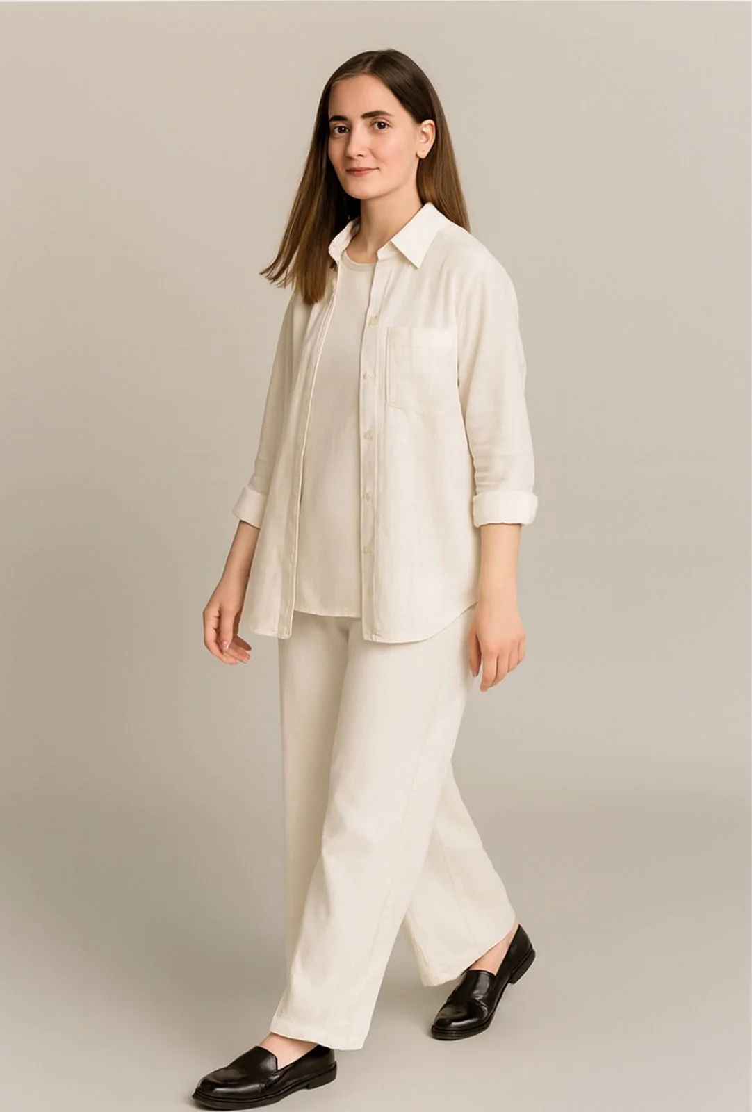 Elegant Drape Three-Piece Linen set - Image 6