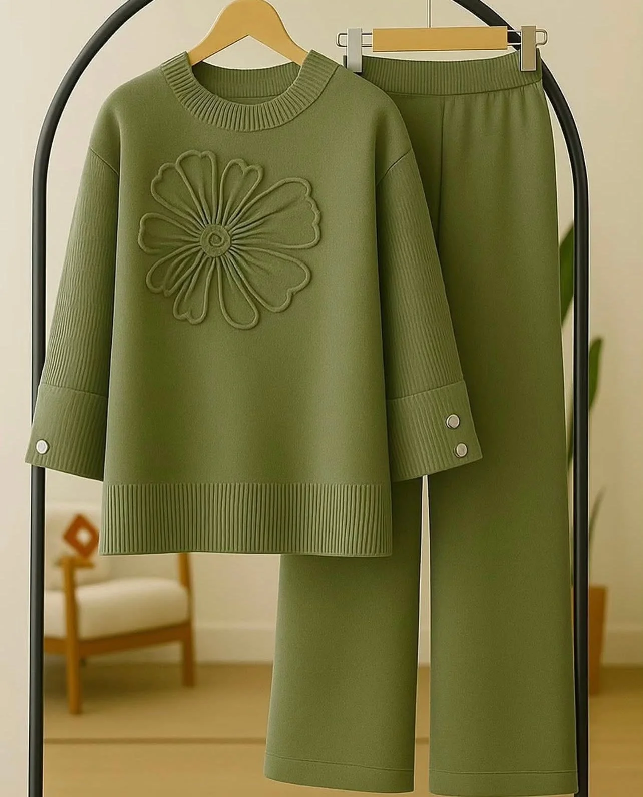 Floral Texture Two-Piece Set - Image 2
