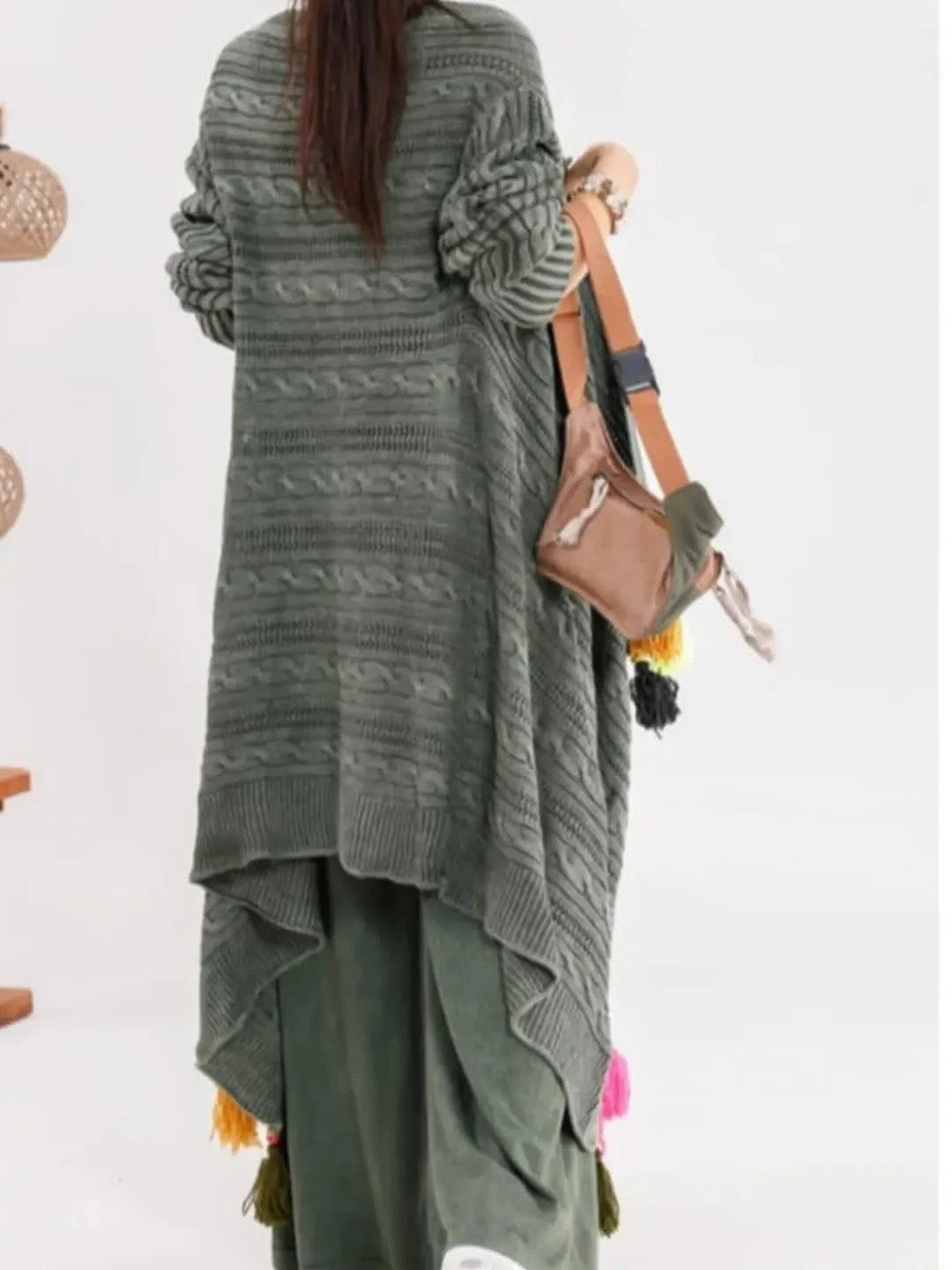 Knit Tassel Cardigan set-2piecs - Image 4