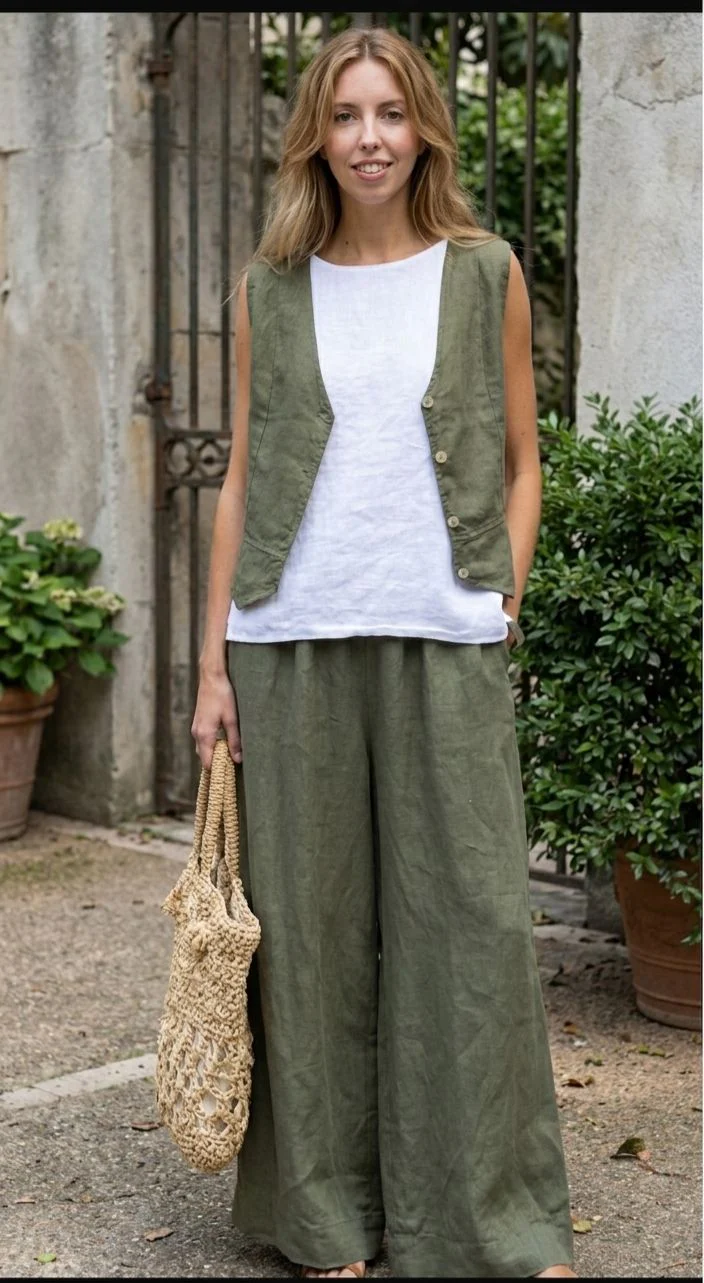 Linen Three-Piece Casual Set - Image 2