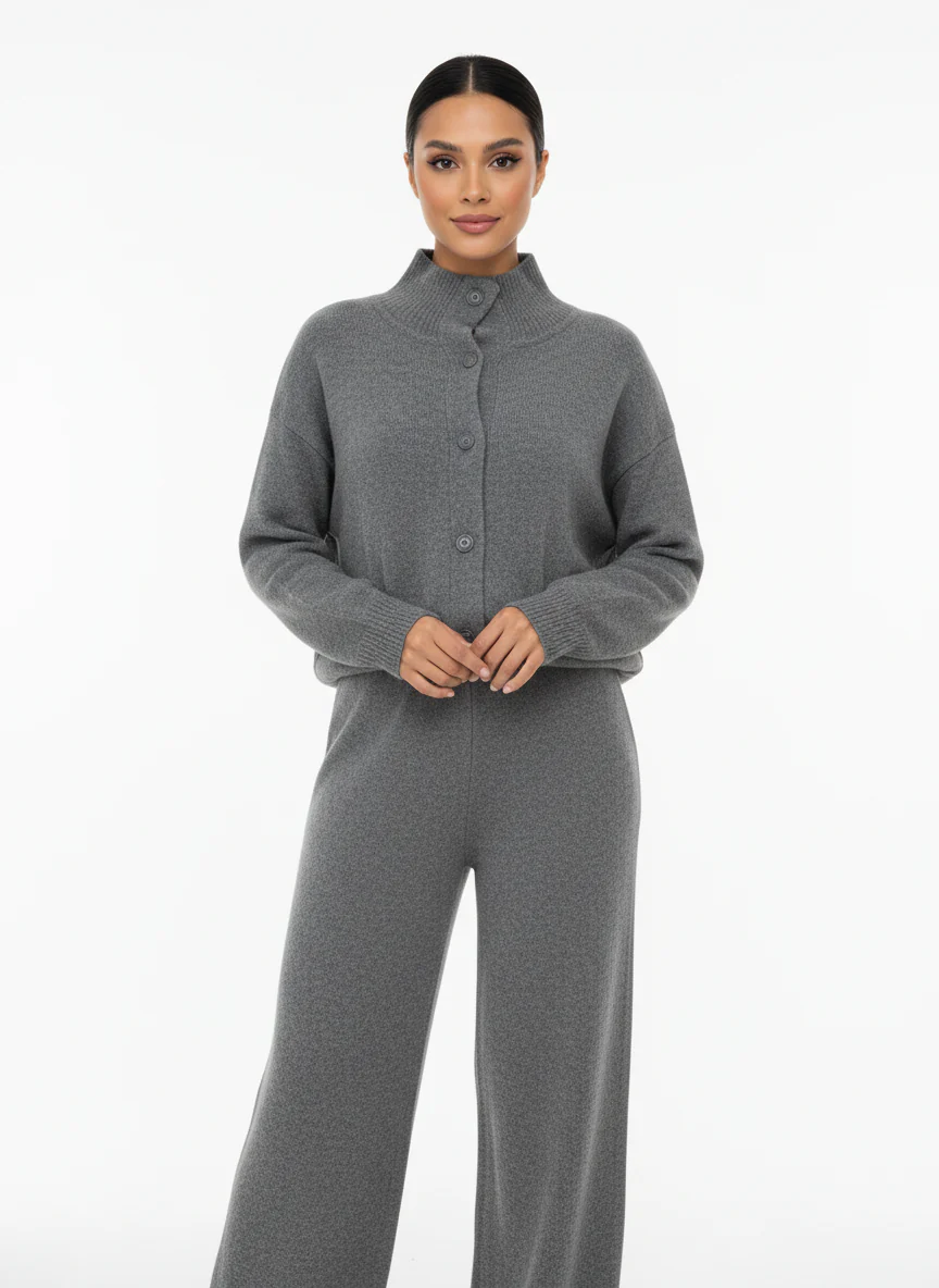 Luxury Buttoned Knit Co-Ord – 2 Pieces