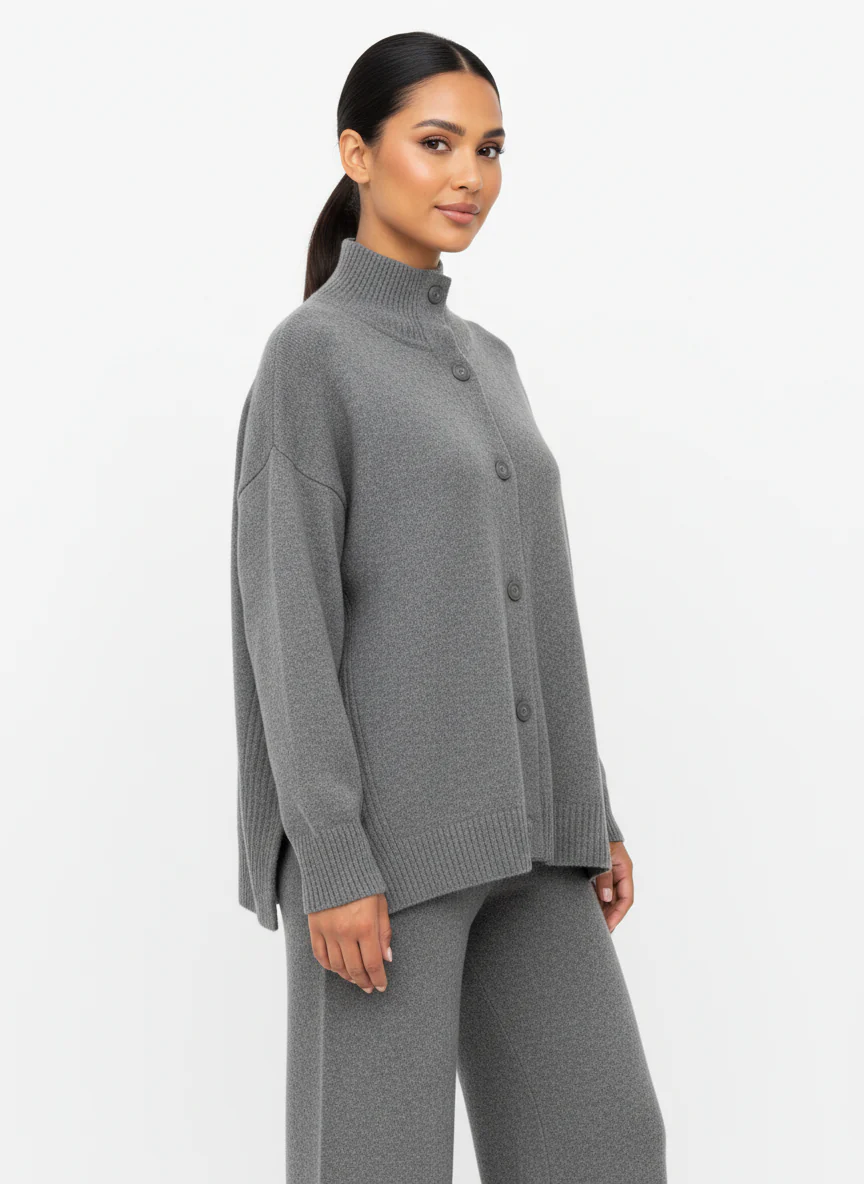 Luxury Buttoned Knit Co-Ord – 2 Pieces - Image 2