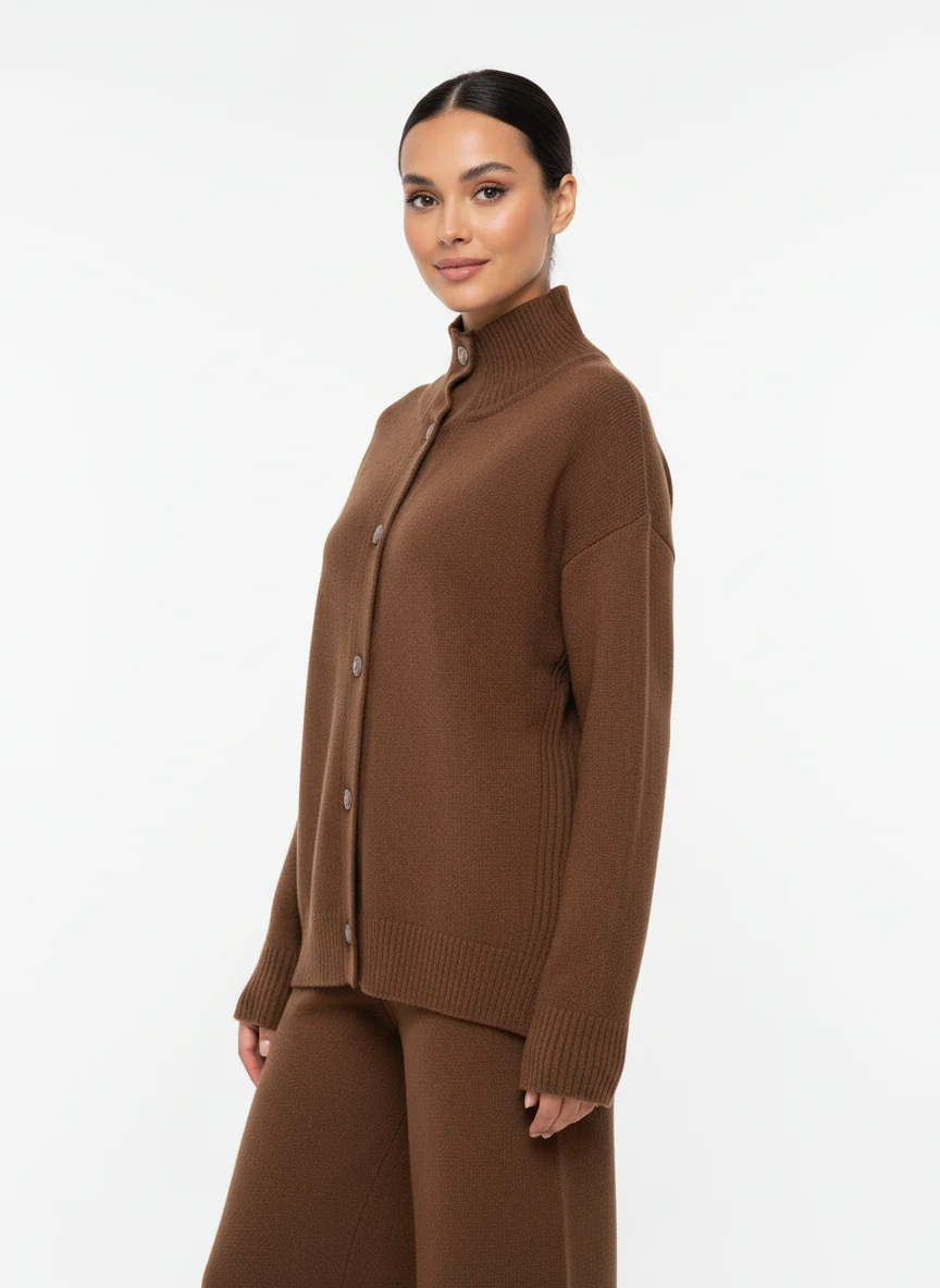 Luxury Buttoned Knit Co-Ord – 2 Pieces - Image 3