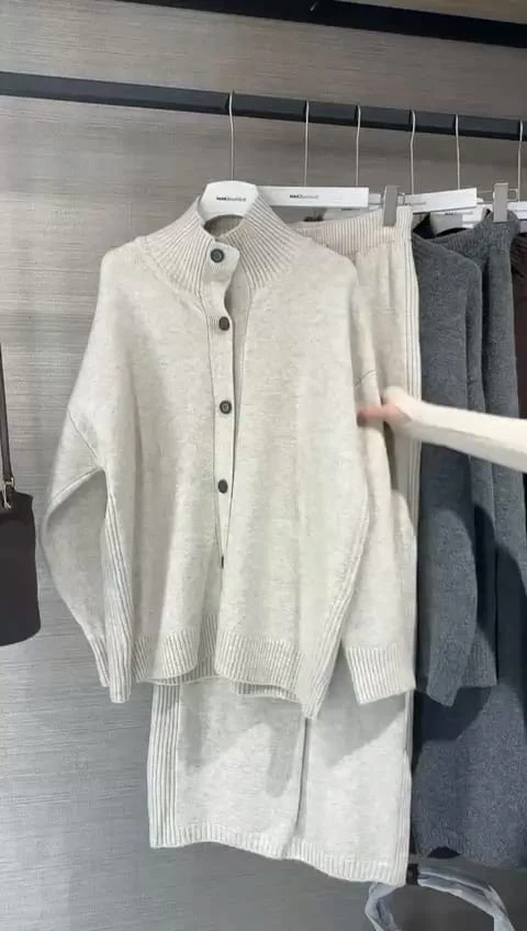 Luxury Buttoned Knit Co-Ord – 2 Pieces - Image 6