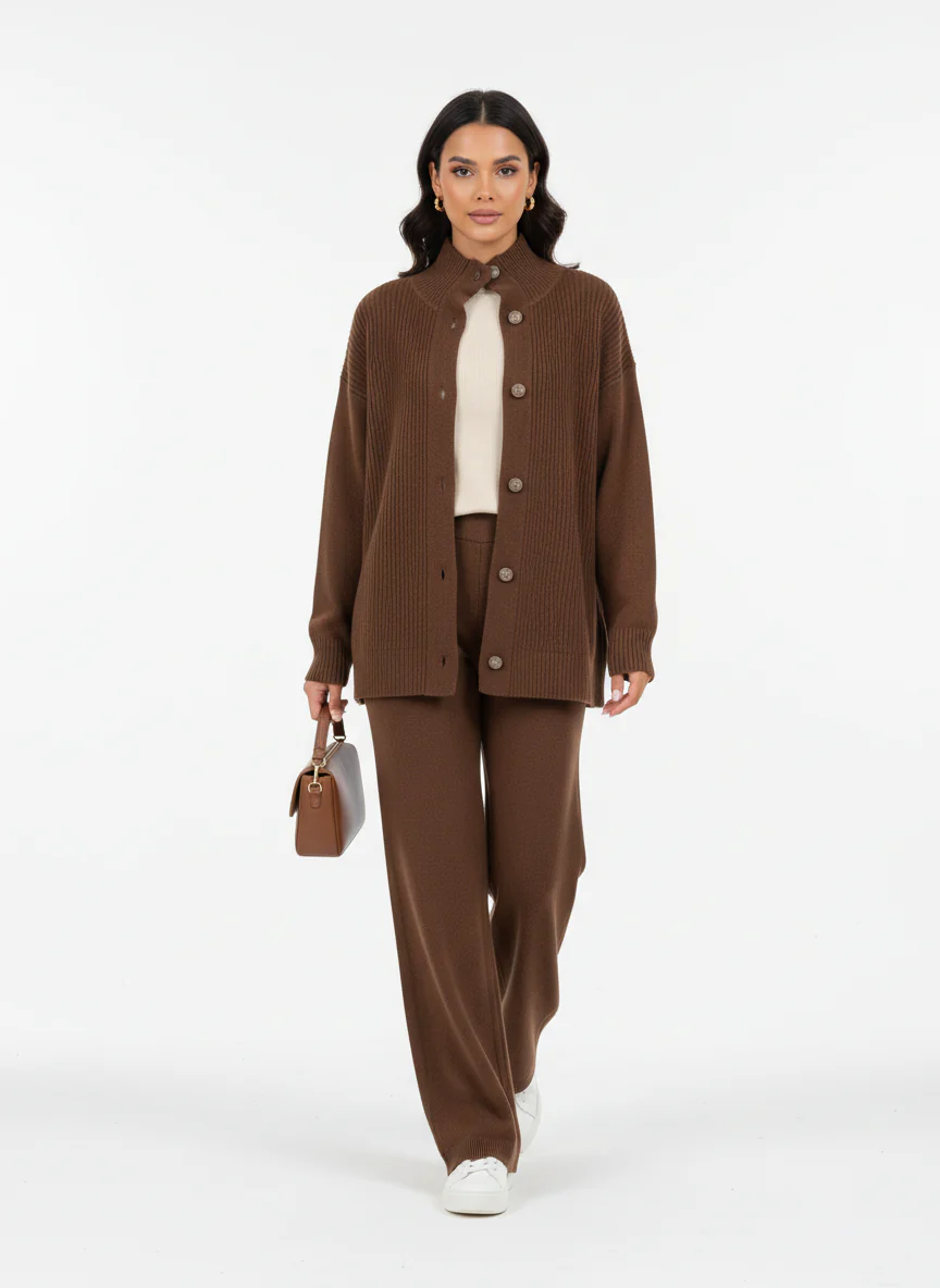 Luxury Buttoned Knit Co-Ord – 2 Pieces - Image 9