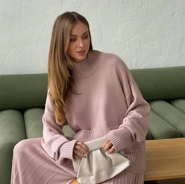 Oversized Knit Sweater Set  – 2 Pieces - Image 2