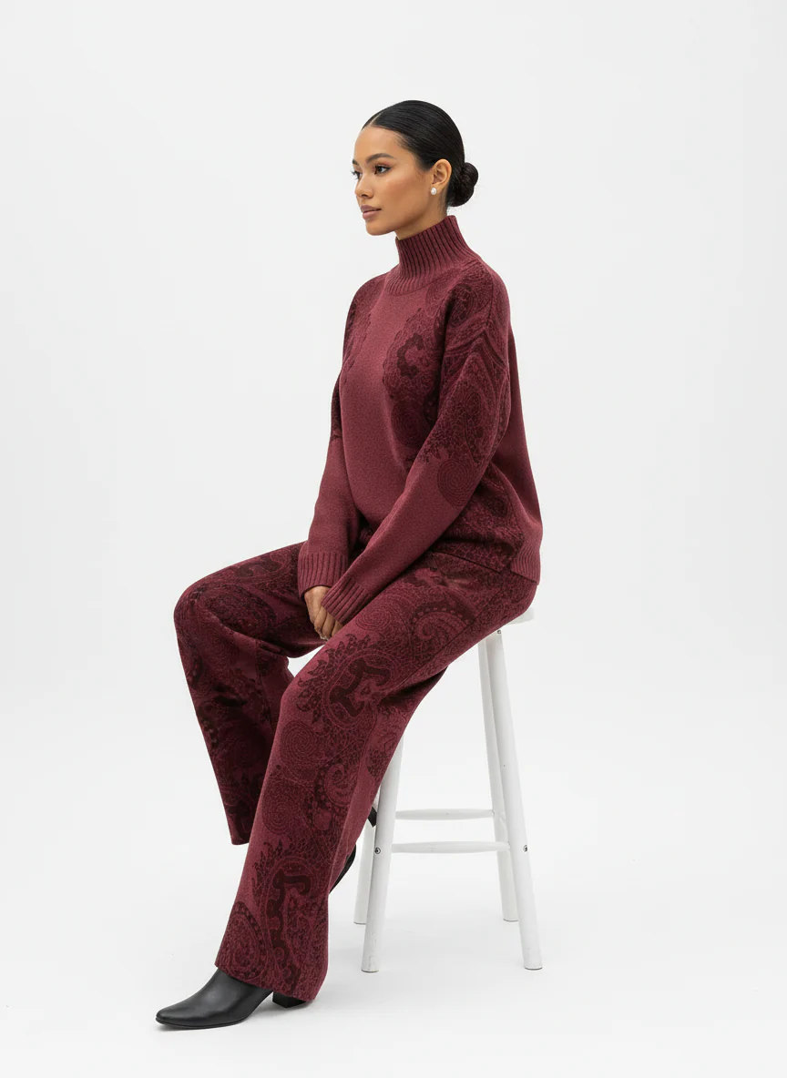 Royal Paisley Winter Knit Set Two Piece - Image 10