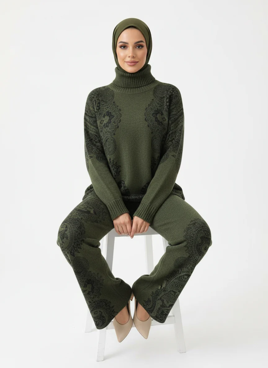 Royal Paisley Winter Knit Set Two Piece - Image 13