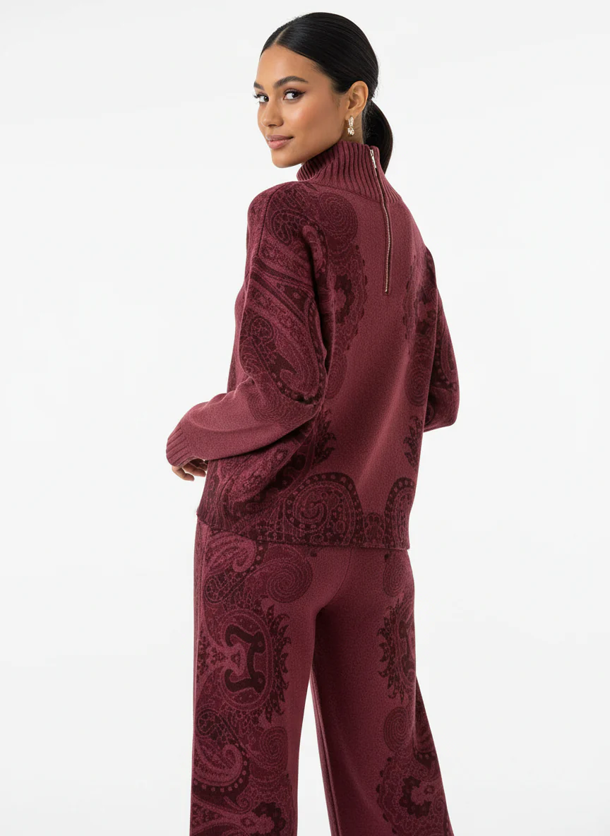 Royal Paisley Winter Knit Set Two Piece - Image 14