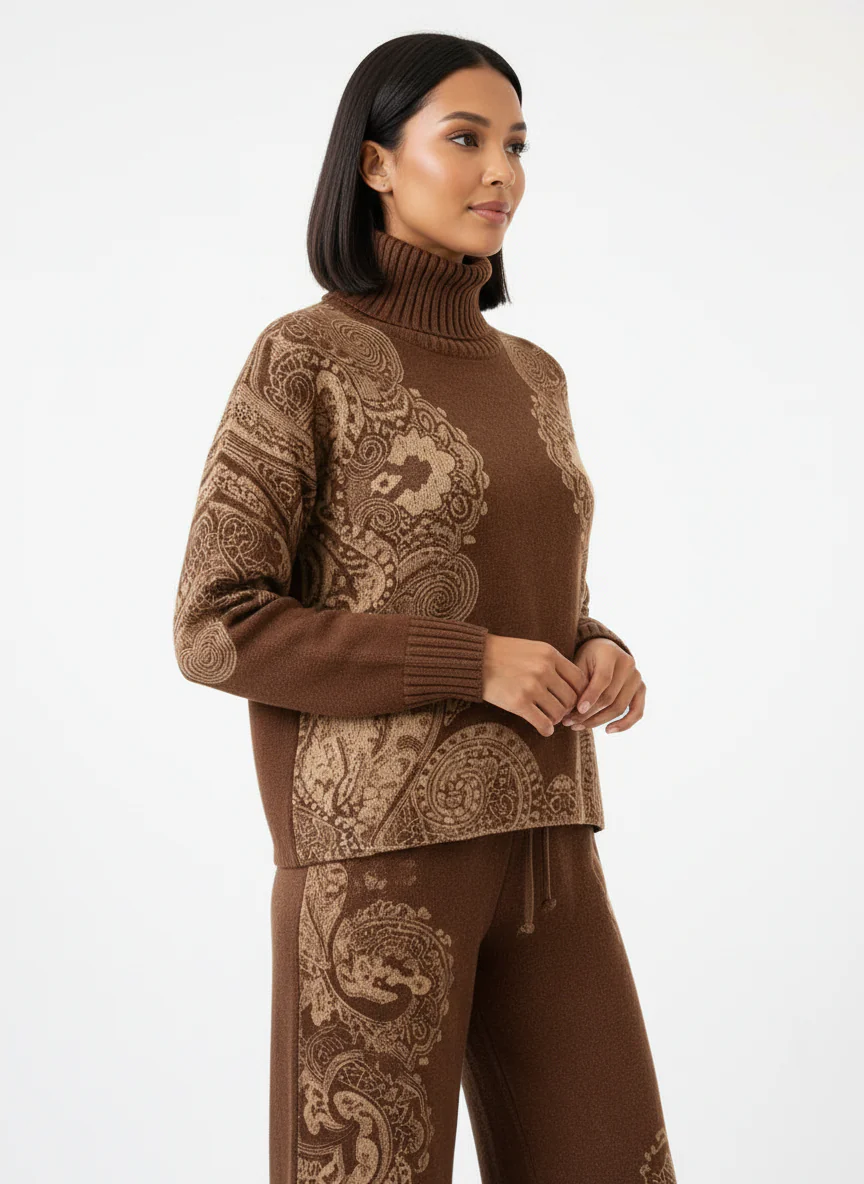 Royal Paisley Winter Knit Set Two Piece - Image 15
