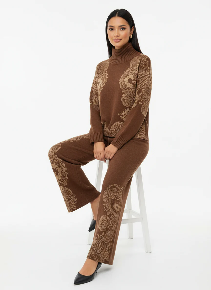 Royal Paisley Winter Knit Set Two Piece - Image 2