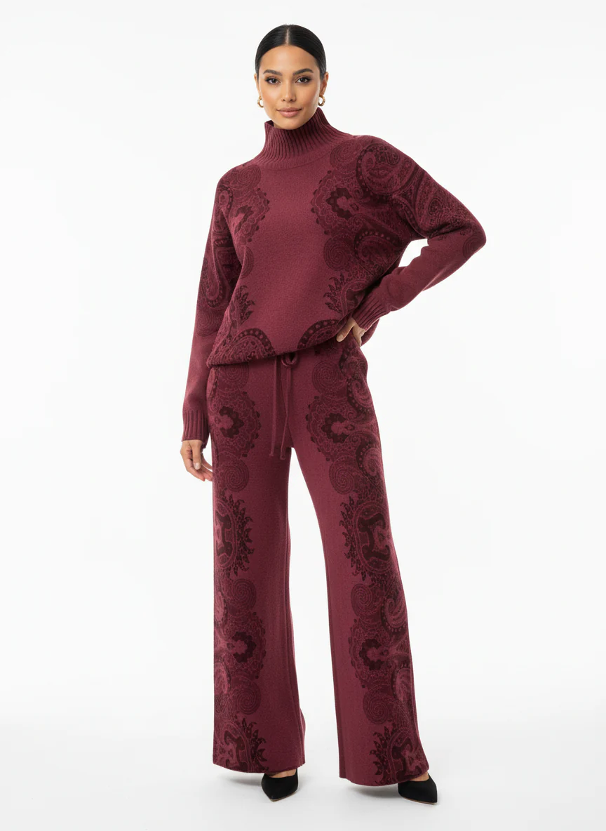 Royal Paisley Winter Knit Set Two Piece - Image 3