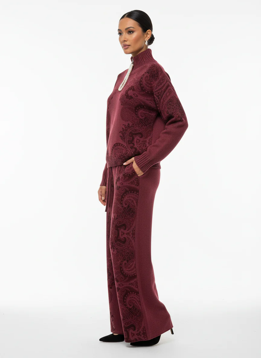 Royal Paisley Winter Knit Set Two Piece - Image 5