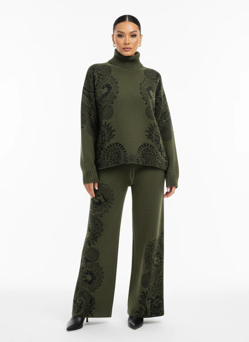 Royal Paisley Winter Knit Set Two Piece - Image 8