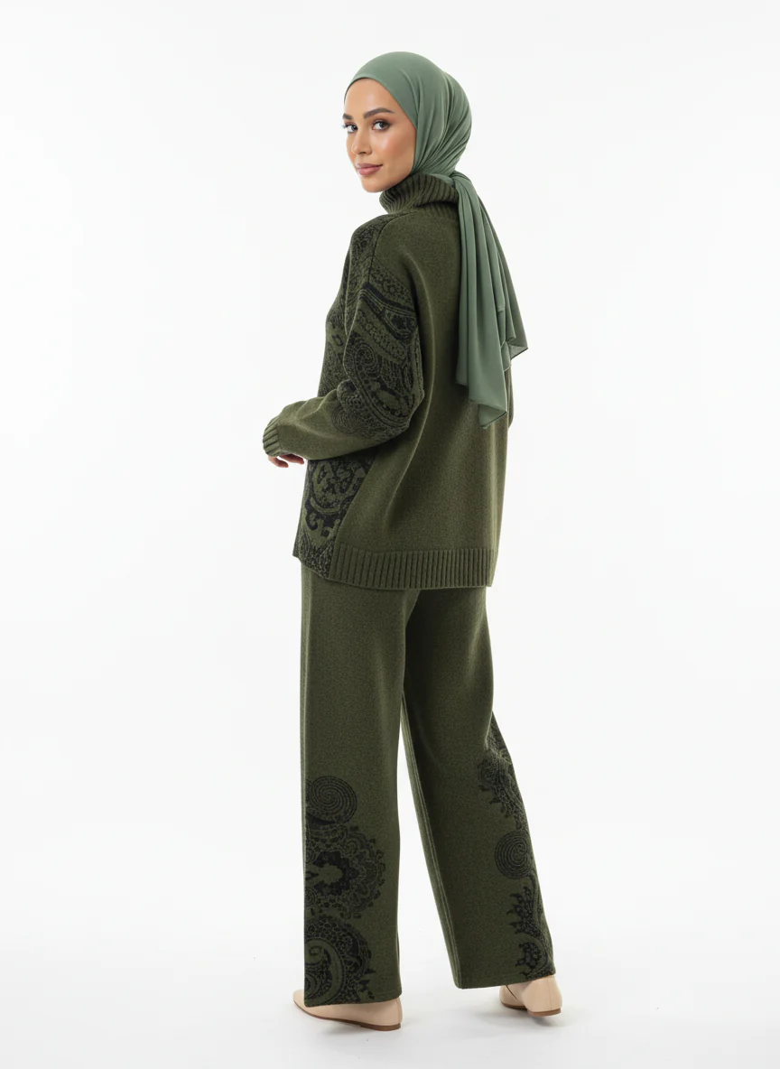 Royal Paisley Winter Knit Set Two Piece - Image 9