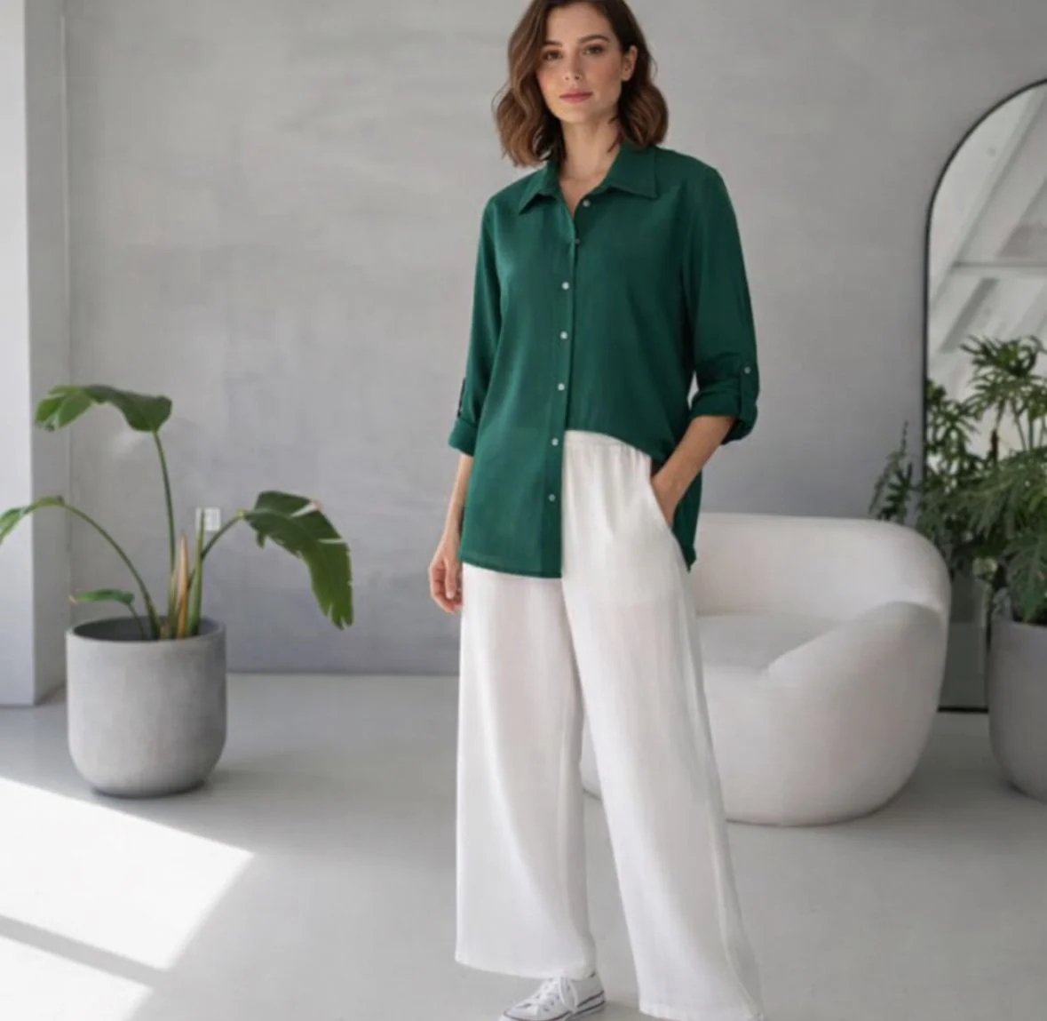 Soft Linen Casual 2-Piece Outfit - Image 3