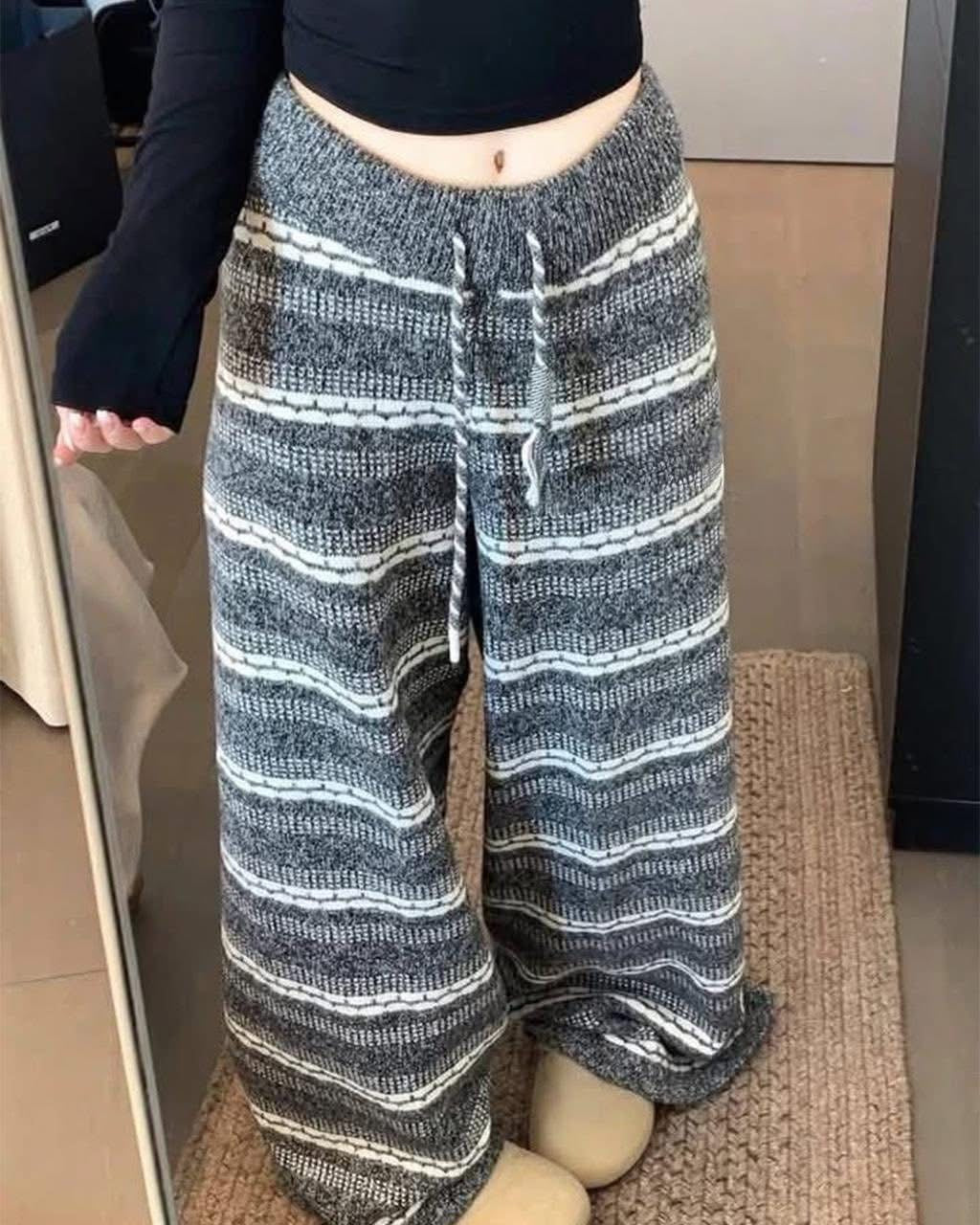 Striped Knit Lounge Pants - Image 2