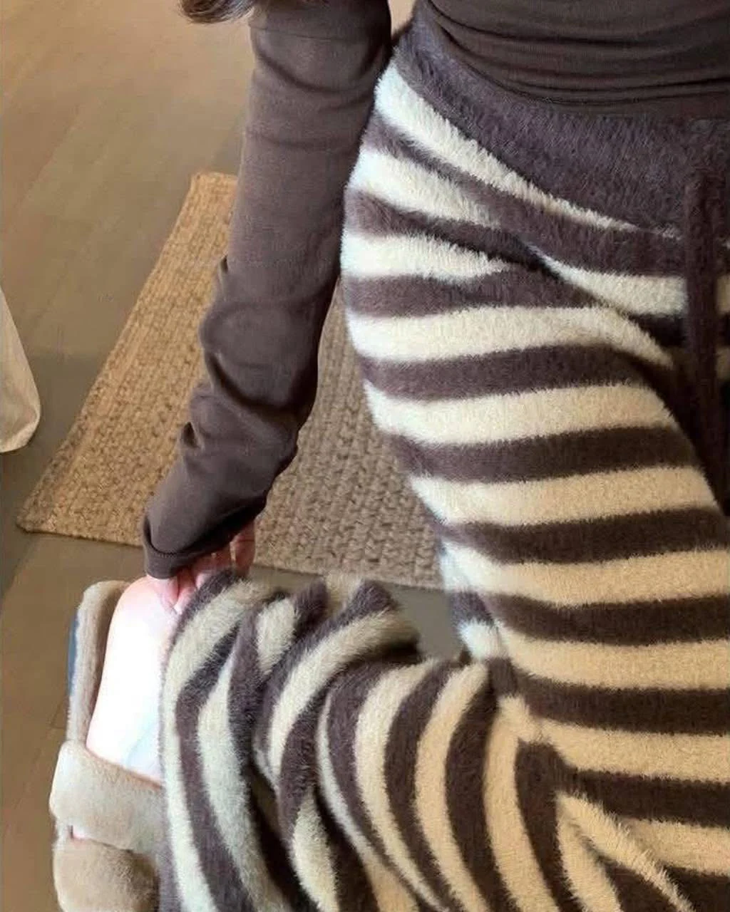 Striped Knit Lounge Pants - Image 3