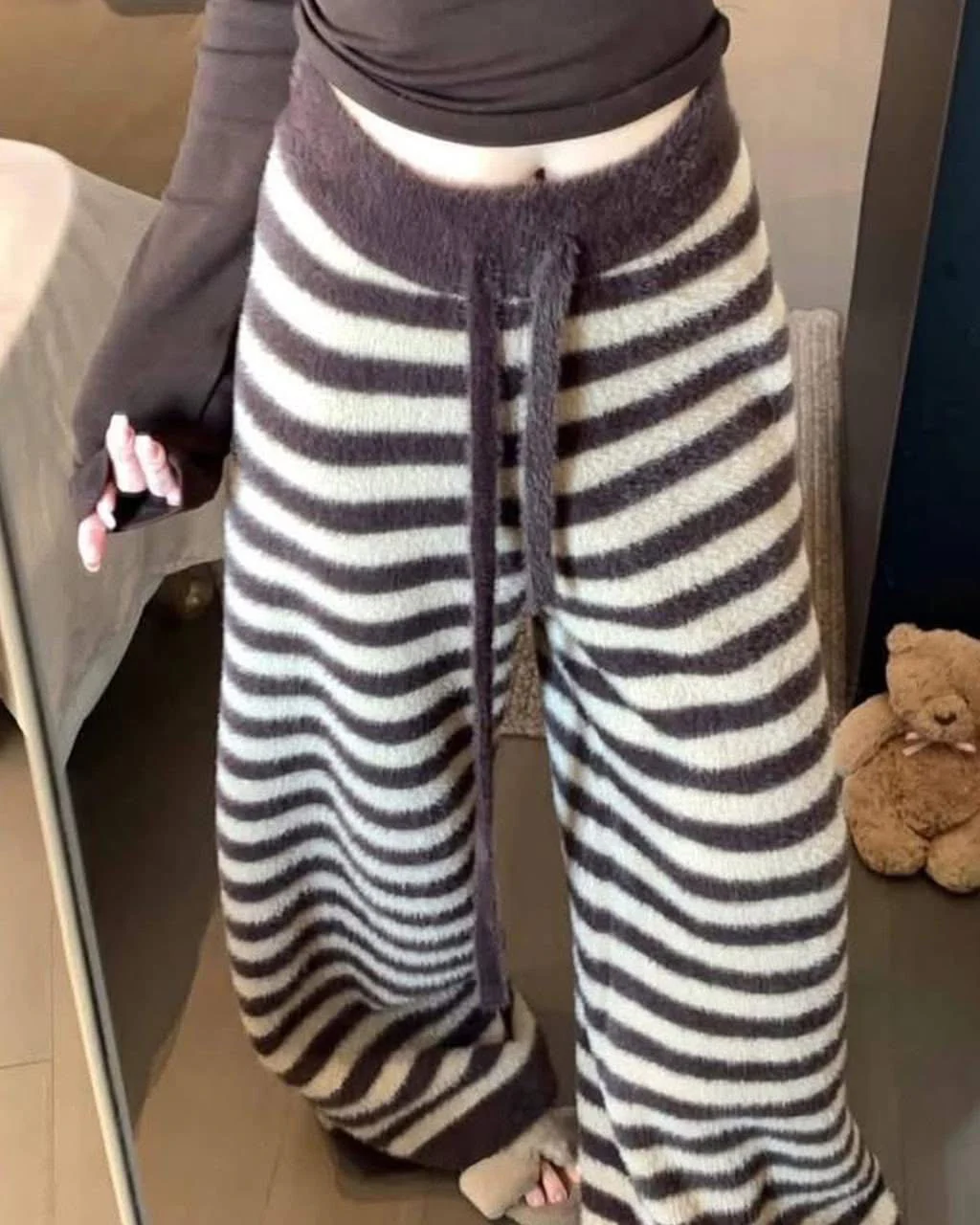 Striped Knit Lounge Pants - Image 4