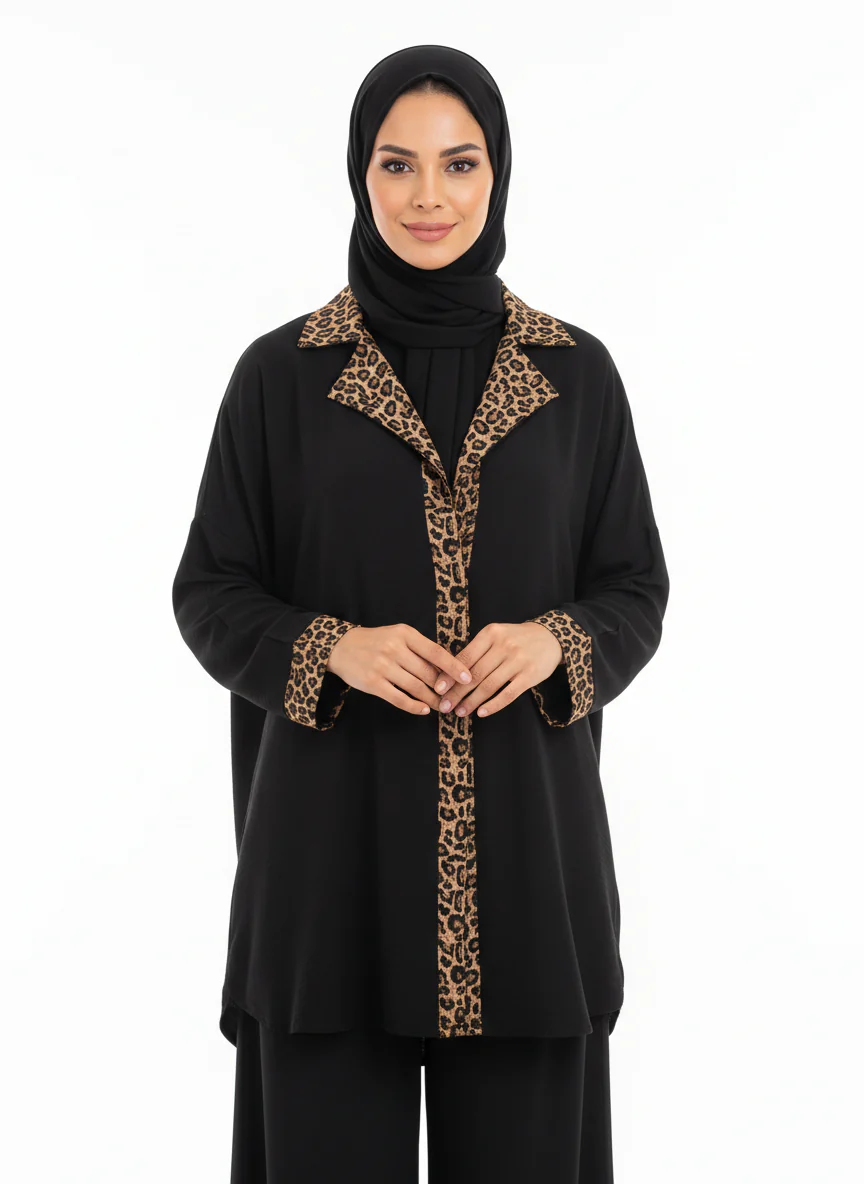 Tiger Silk Crepe Two-Piece Set