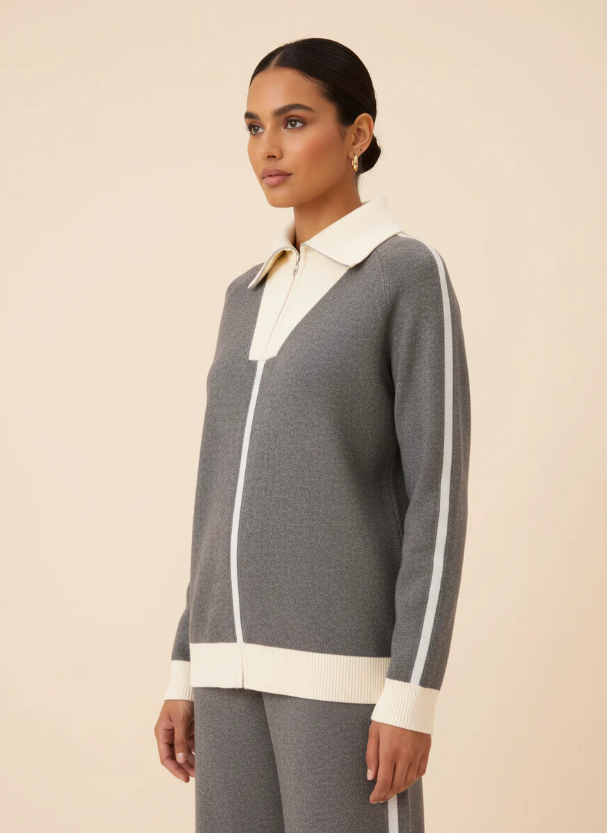Two-Tone Zip Lounge Set  – 2 Pieces - Image 3