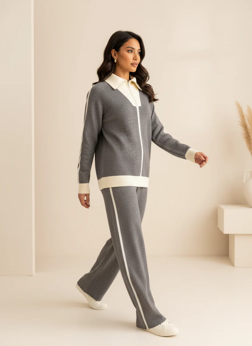 Two-Tone Zip Lounge Set  – 2 Pieces - Image 6