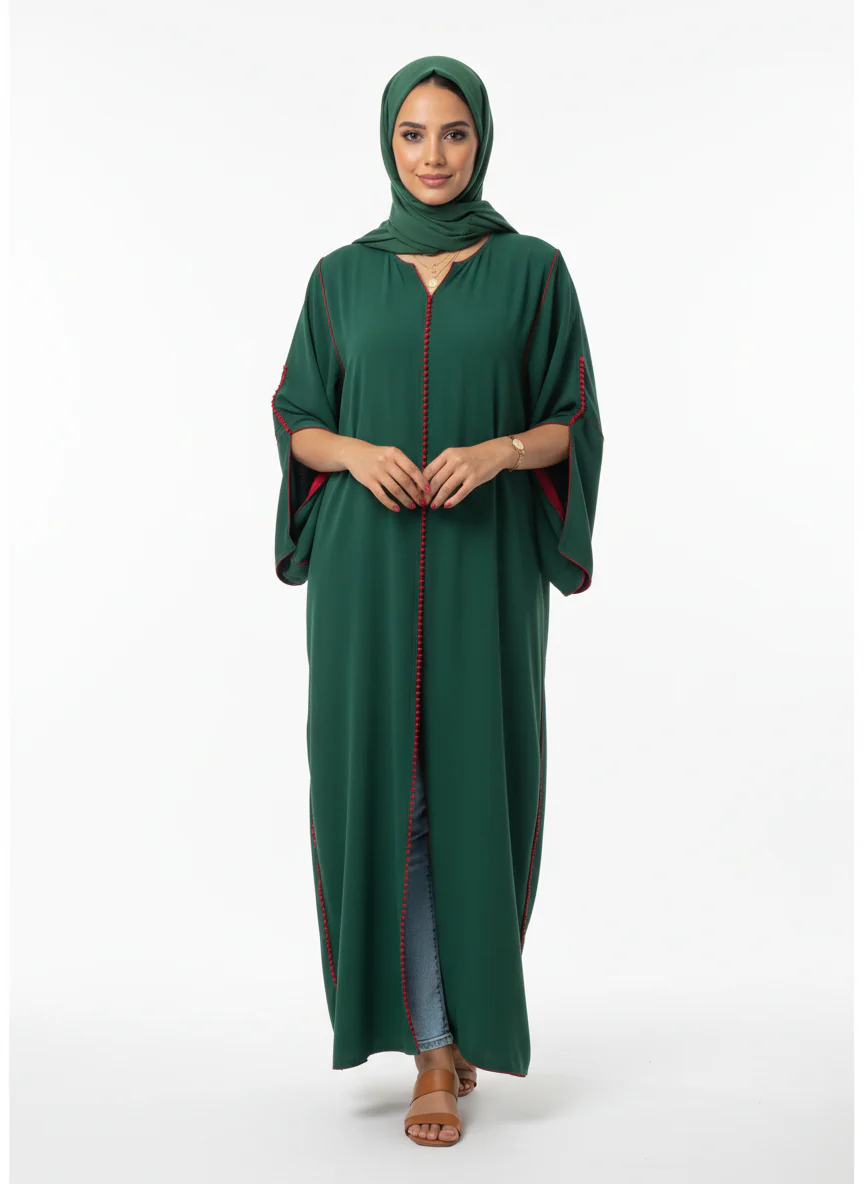 Velour Silk Crepe Abaya - Image 3