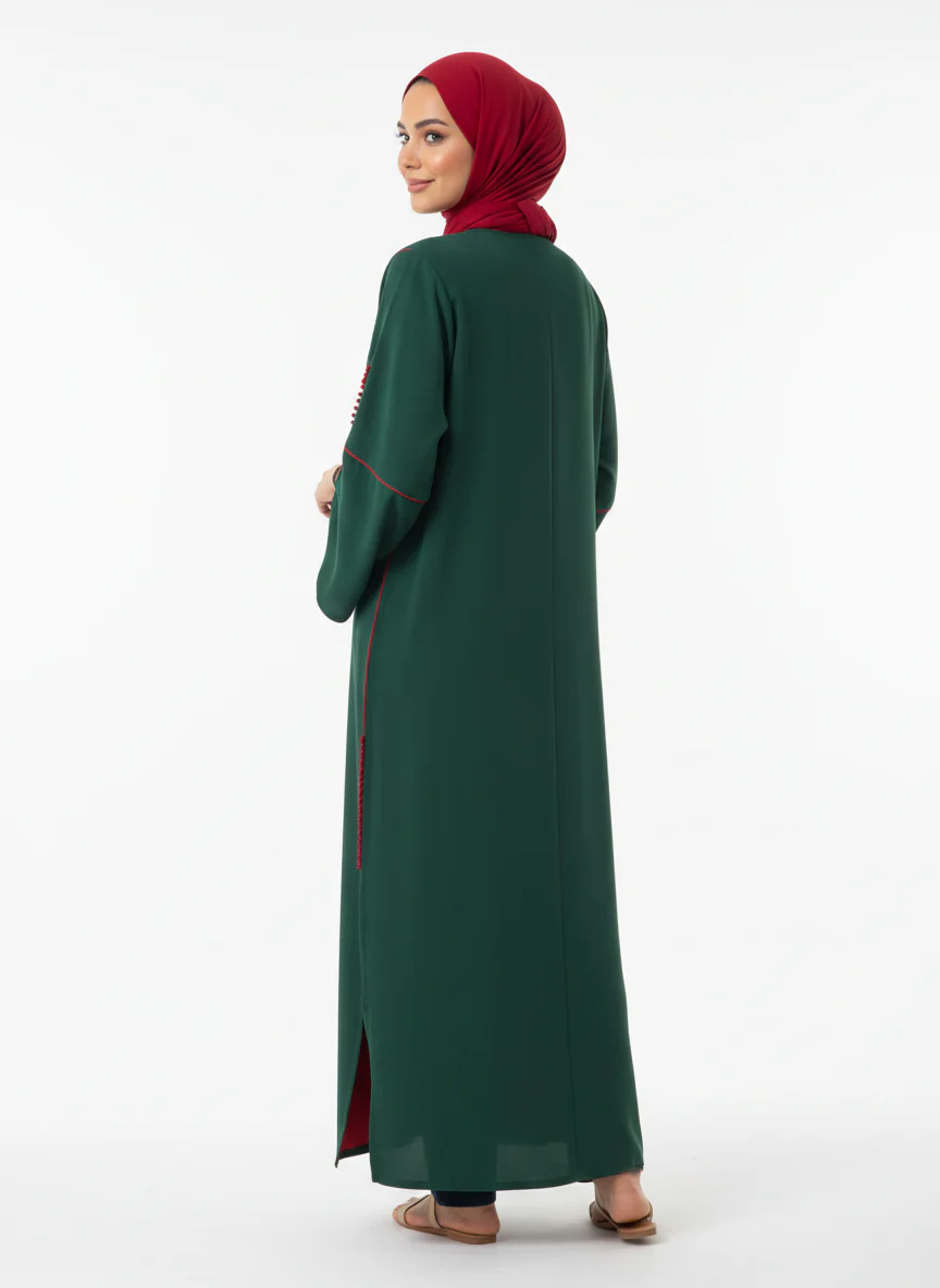 Velour Silk Crepe Abaya - Image 4