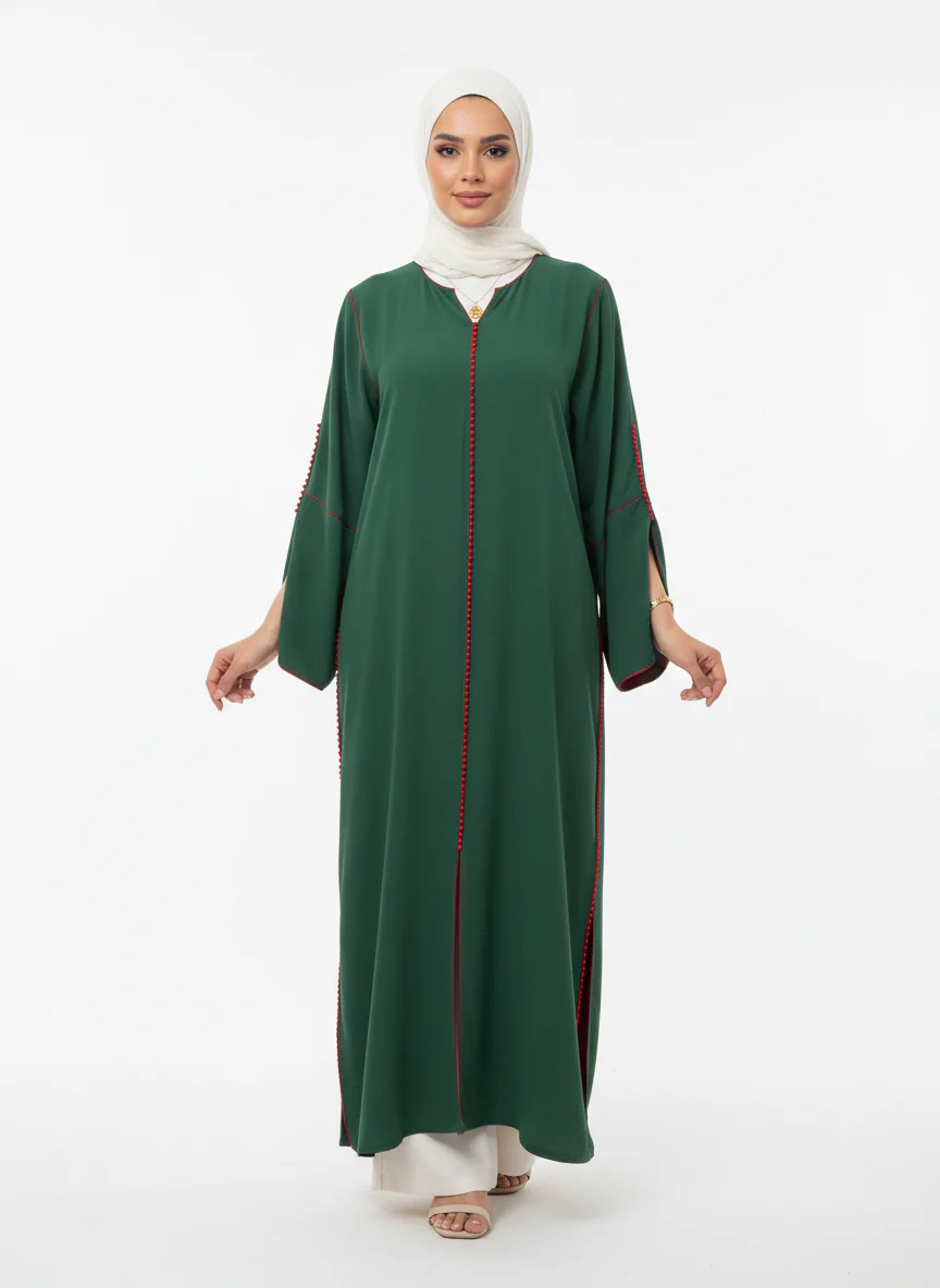 Velour Silk Crepe Abaya - Image 5