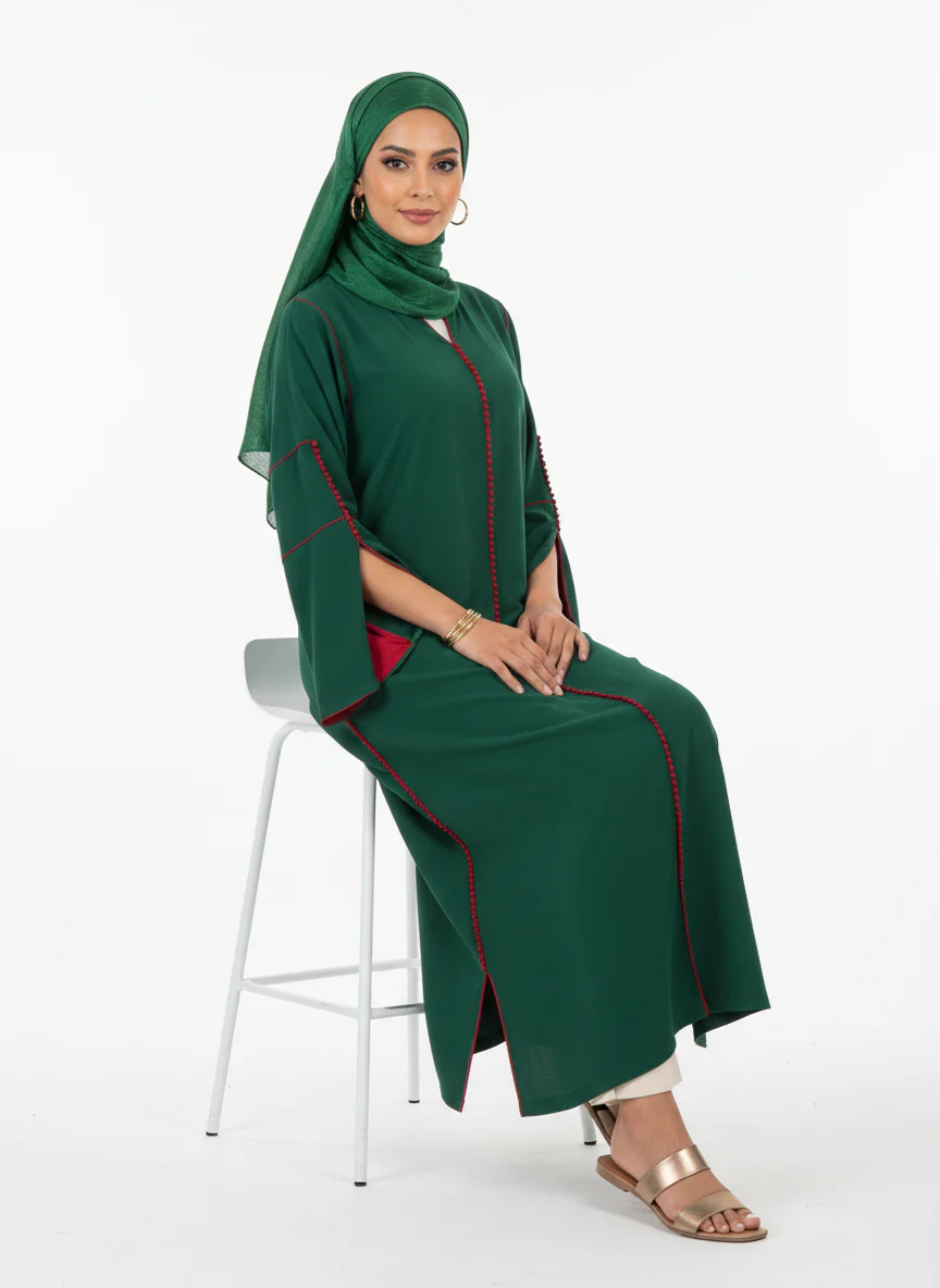 Velour Silk Crepe Abaya - Image 6